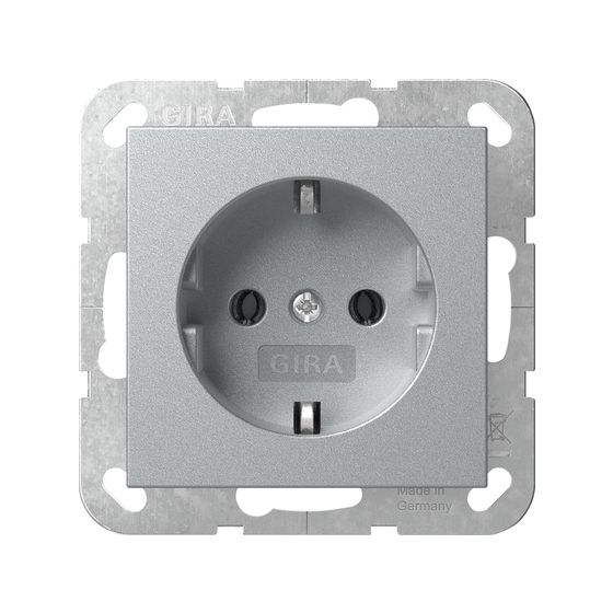 Gira Schutzkontakt-Steckdose System 55, 16A 250V, Alu, 418826