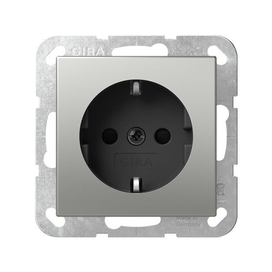 Gira Schutzkontakt-Steckdose System 55, 16A 250V, Edelstahl, 4188600
