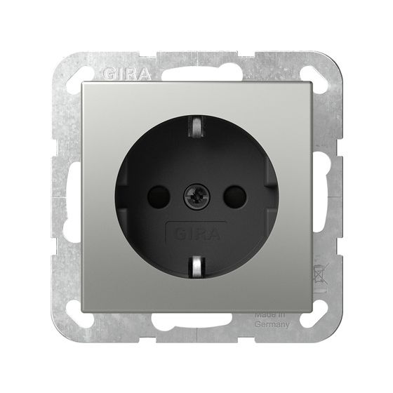 Gira Schutzkontakt-Steckdose System 55, 16A 250V, Edelstahl, 4453600