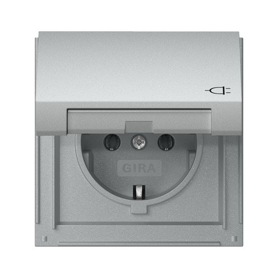 Gira Schutzkontakt-Steckdose TX_44, 16A 250V, Alu, 445465
