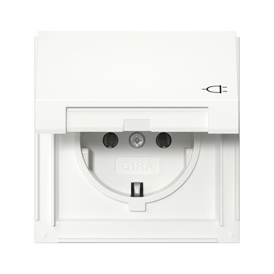 Gira Schutzkontakt-Steckdose TX_44, 16A 250V, mit Klappdeckel, Reinweiß, 445466