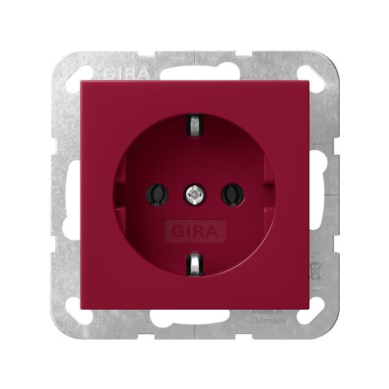 Gira Schutzkontakt-Steckdose System 55, 16A 250V, Rot glänzend, 4455108