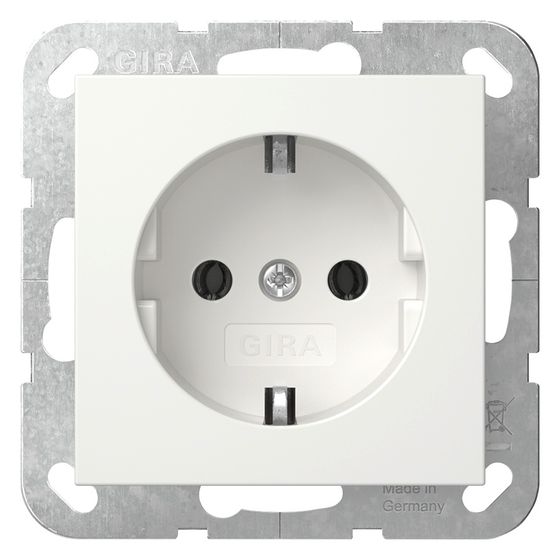 Gira Schutzkontakt-Steckdose System 55, 16A 250V, Reinweiß, 446627