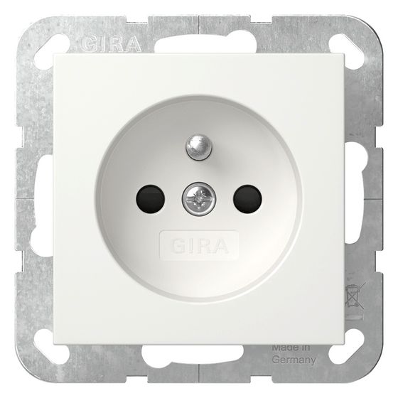 Gira Steckdose mit Erdungsstift System 55, 16A 250V, Reinweiß, 448503