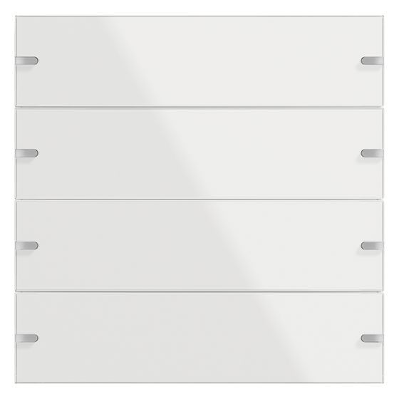 Gira Wippenset 4-fach Tastsensor 4.95, Glas, Weiß, 502412