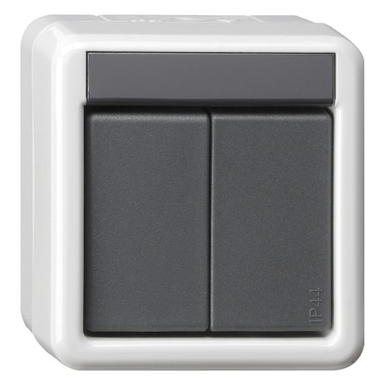 Gira Taster-Busankoppler 2-fach 2-Punkt KNX IP44 Aufputz, Grau, 516230