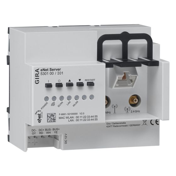 Gira eNet Server REG, Visualisierungsserver, AES-CCM 128 bit, 530100
