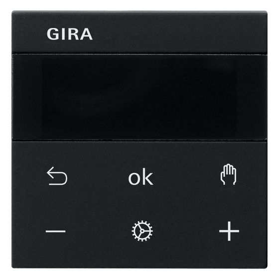 Gira Raumtemperaturregler System 3000 Display, System 55, Schwarz matt, 5393005