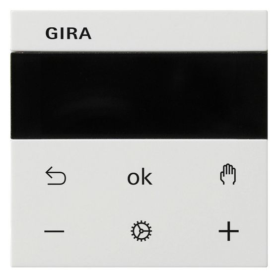 Gira Raumtemperaturregler System 3000 Display, System 55, Reinweiß seidenmatt, 539327