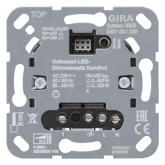 Gira Universal-LED-Dimmeinsatz Komfort System 3000, 540100