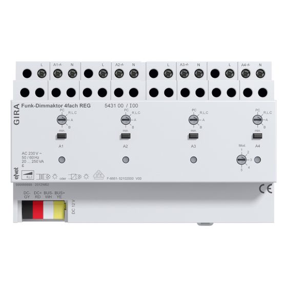 Gira Funk Dimmaktor eNet REG 4-fach, 4x250W/VA, 543100