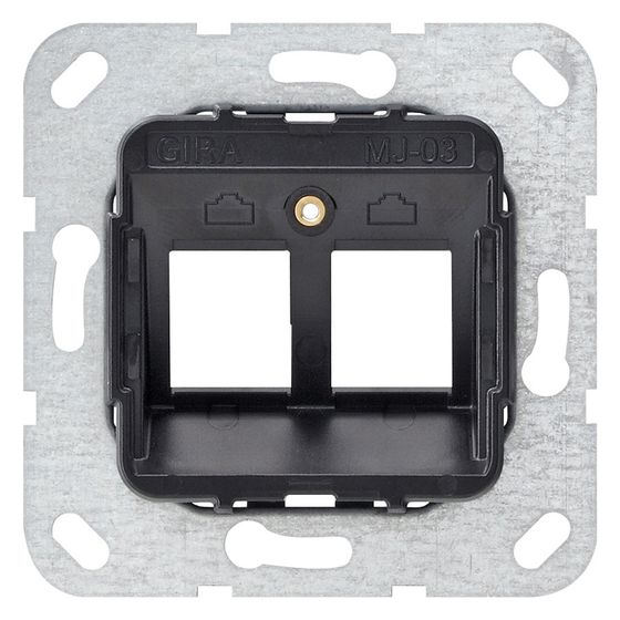 Gira Tragring Modular Jack 2-fach, 560300, für Schraubbefestigung, für Kanalinstallation