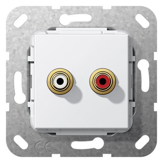 Gira Cinch Audio Kabelpeitsche Einsatz, Reinweiß, 563303