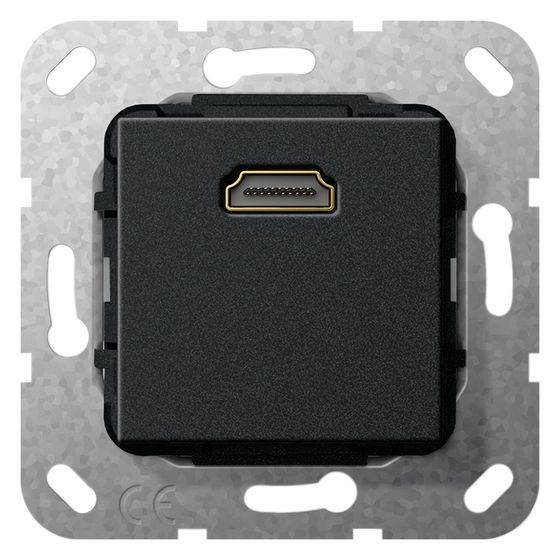 Gira HDMI Gender Changer Einsatz, Schwarz matt, 566910