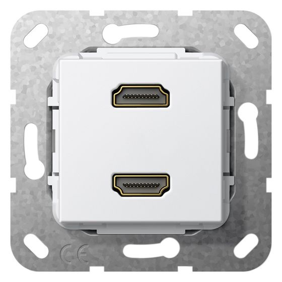 Gira HDMI 2-fach Kabelpeitsche Einsatz, Reinweiß, 567203