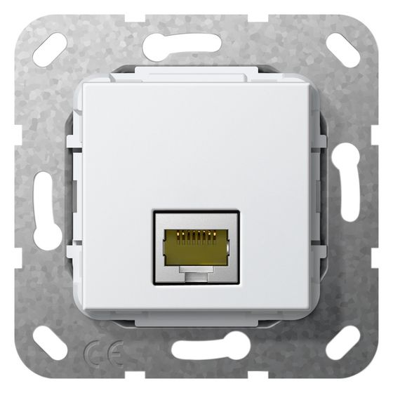 Gira Modular Jack RJ45 Cat 6A 10 Gbit Einsatz, Reinweiß, 569503