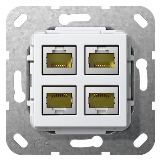 Gira Datendose 4-fach, Cat 6A, 10 Gbit, LSA Plus, Reinweiß, 569903
