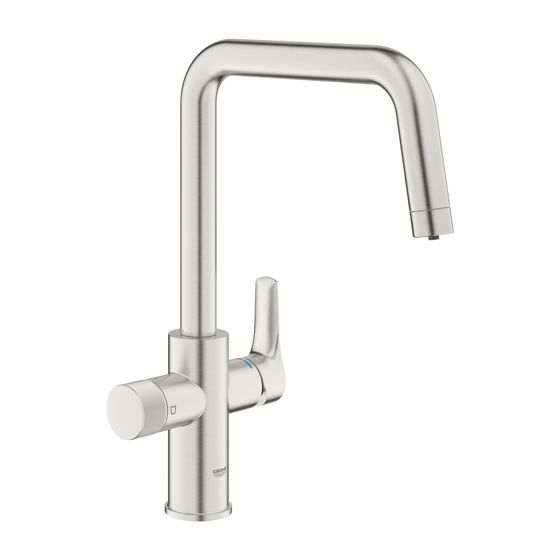 Grohe Blue Pure Start Einzelarmatur, Spültischarmatur mit Filterfunktion, Supersteel, 30595DC0