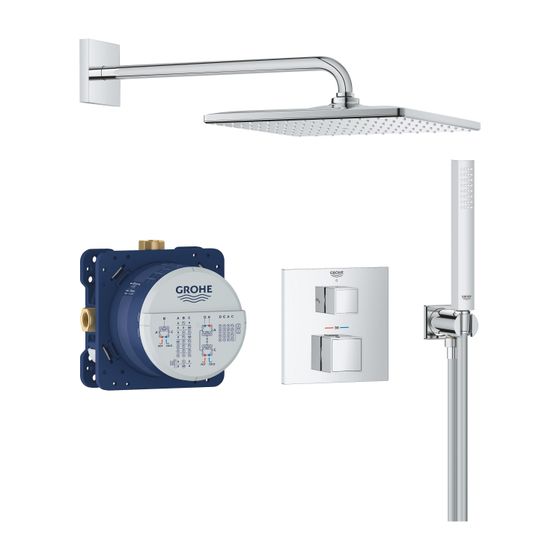 Grohe Precision Cube Unterputz Duschsystem Vitalio Rain Mono 310 Cube eckig Kopfbrause-Set, Handbrause chrom 34879000