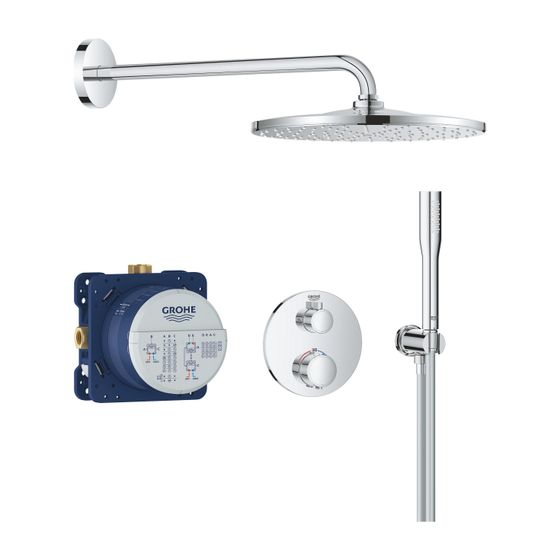 Grohe Precision Thermostat Unterputz Duschsystem Vitalio Rain Mono 310 Einbaubox, Brausearm 422mm Schlauch 1,5m chrom 34880000