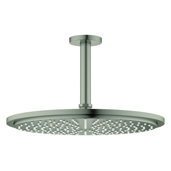 Grohe Rainshower Cosmopolitan 310 Kopfbrauseset, 1 Strahlart, Deckenauslass 142mm, 8l/min bei 3 bar, Satin Steel, 100739MS00