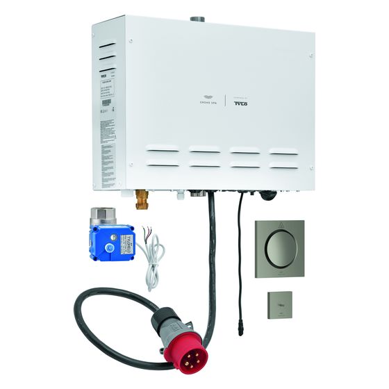 Grohe Dampfgenerator F-digital Deluxe, 9,9kW, 400V, ohne Rohbau-Komponenten, Satin Steel, 100751MS00
