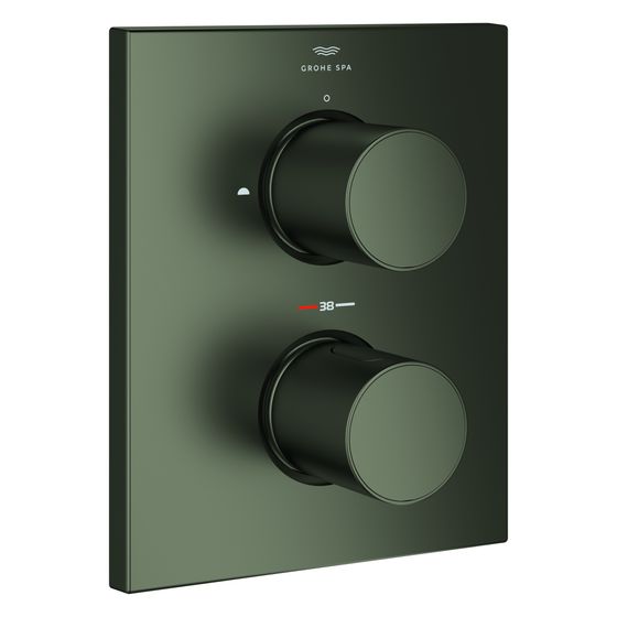 Grohe Thermostat Grohtherm F mit 2-Wege-Umst., Fertigmontageset für Rapido T 35 500, ohne UP-Einbaukörper, Satin Graphite