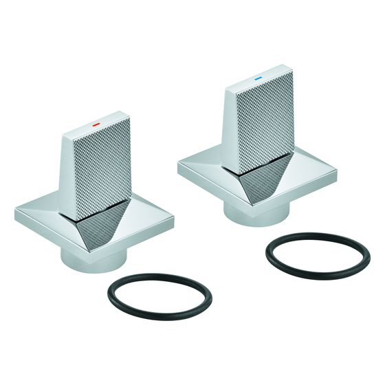 Grohe Griffpaar für Allure Brilliant mit Temperaturanzeige Rot/Blau, Chrom, 1013330000