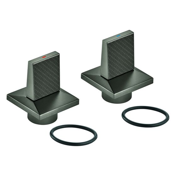 Grohe Griffpaar für Allure Brilliant mit Temperaturanzeige Rot/Blau, Hard Graphite gebürstet, 101333AL00