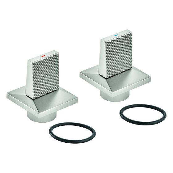 Grohe Griffpaar für Allure Brilliant mit Temperaturanzeige Rot/Blau, Supersteel, 101333DC00