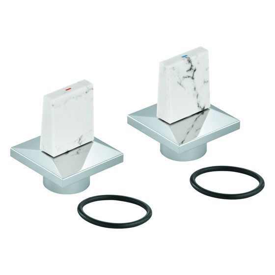 Grohe Griffpaar für Allure Brilliant mit Temperaturanzeige Rot/Blau, Chrom, 1013340000