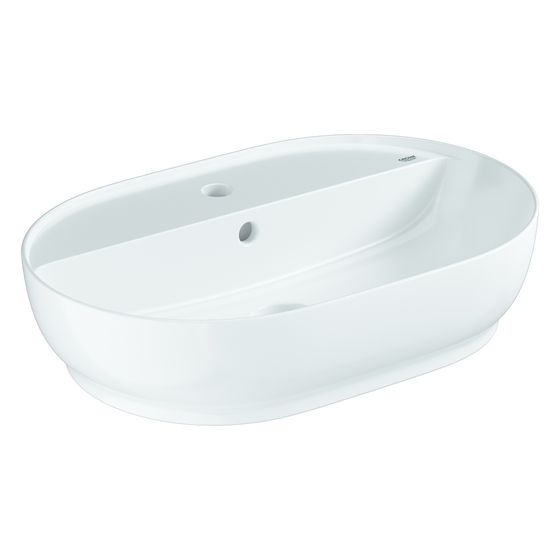 Grohe Essence Aufsatzschale, 600x400mm, 1 Hahnloch, mit Überlauf, ohne Ablaufgarnitur, Alpinweiß, 103569SH00