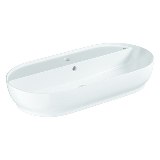 Grohe Essence Aufsatzschale, 800x400mm, 1 Hahnloch, mit Überlauf, ohne Ablaufgarnitur, Alpinweiß, 103571SH00