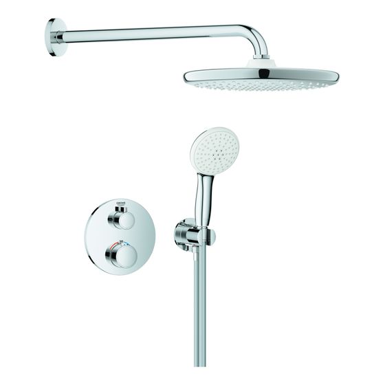 Grohe Grotherm UP-Duschsystem 6 rund Tempesta 250 Kopfbrause-Set 2-Wege-Brausebatt. Tempesta 110, Chrom