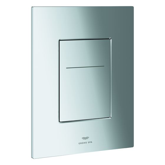 Grohe Arena Aqua Tiles WC-Betätigung, eckig, senkrechte Montage für 2-Mengen-Spülung, 6V-Batterie, Chrom, 1046440000