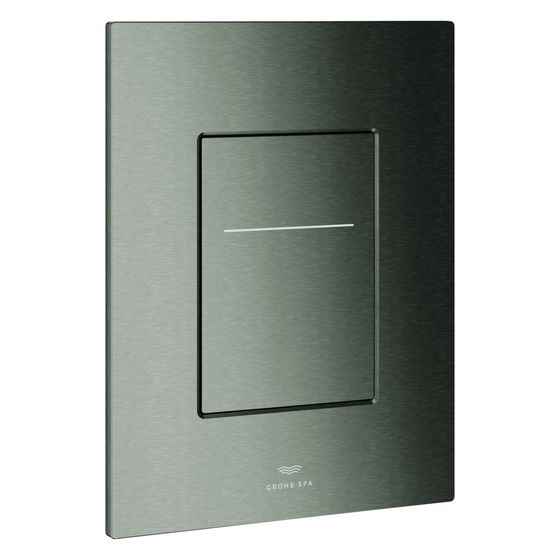 Grohe Arena Aqua Tiles WC-Betätigung, eckig, senkrechte Montage für 2-Mengen-Spülung, 6V-Batterie, Hard Graphite gebürstet