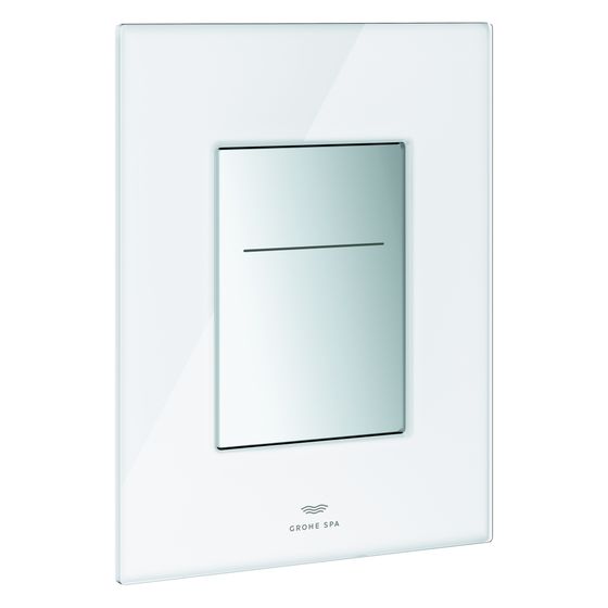 Grohe Arena Aqua Tiles WC-Betätigung, eckig, senkrechte Montage für 2-Mengen-Spülung, 6V-Batterie, Moon White, 104644LS00