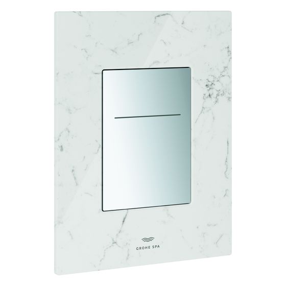 Grohe Arena Aqua Tiles WC-Betätigung, eckig, senkrechte Montage für 2-Mengen-Spülung, 6V-Batterie, White Attica Caesarstone