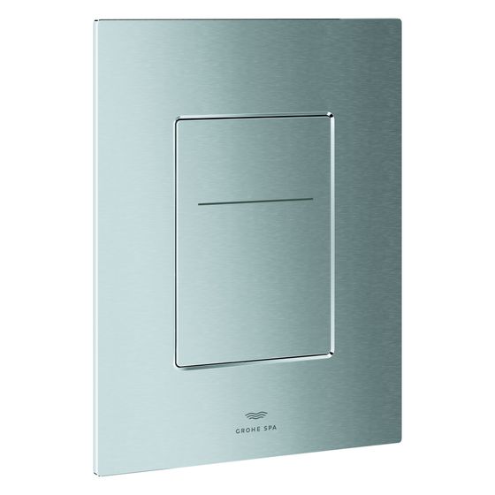 Grohe Arena Aqua Tiles WC-Betätigung, eckig, senkrechte Montage für 2-Mengen-Spülung, 6V-Batterie, Edelstahl, 104644SD00