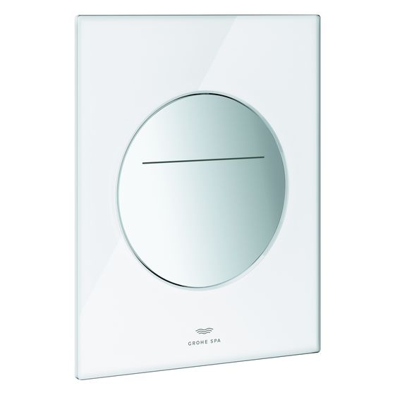 Grohe Arena Aqua Tiles WC-Betätigung, rund, senkrechte Montage für 2-Mengen-Spülung, 6V-Batterie, Moon White, 104645LS00