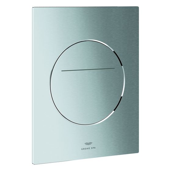 Grohe Arena Aqua Tiles WC-Betätigung, rund, senkrechte Montage für 2-Mengen-Spülung, 6V-Batterie, Edelstahl, 104645SD00