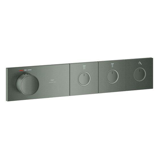 Grohe Grohtherm Aqua Tiles Unterputz-Thermostat, 3 Absperrventile, SmartControl, Hard Graphite gebürstet, 106866AL00
