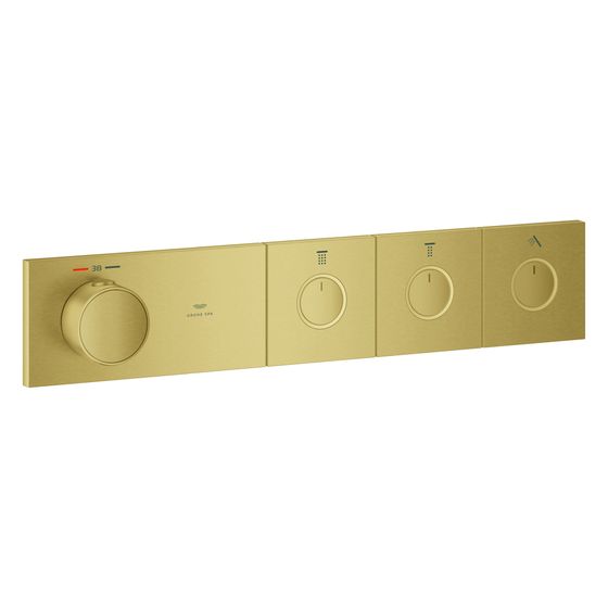 Grohe Grohtherm Aqua Tiles Unterputz-Thermostat, 3 Absperrventile, SmartControl, Cool Sunrise gebürstet, 106866GN00