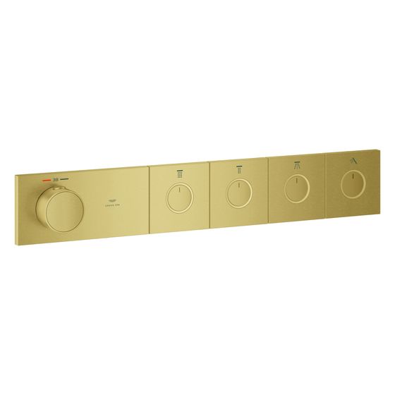 Grohe Grohtherm Aqua Tiles Unterputz-Thermostat, 4 Absperrventile, SmartControl, Cool Sunrise gebürstet, 106867GN00
