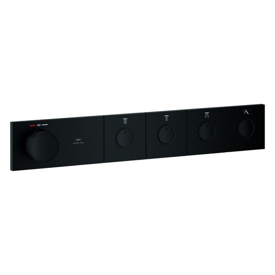 Grohe Grohtherm Aqua Tiles Unterputz-Thermostat, 4 Absperrventile, SmartControl, Phantom Black, 106867KF00