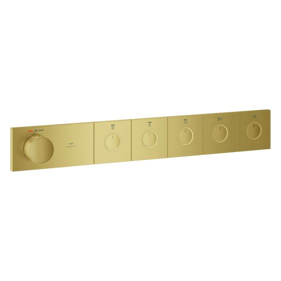 Grohe Grohtherm Aqua Tiles Unterputz-Thermostat, 5 Absperrventile, SmartControl, Cool Sunrise gebürstet, 106868GN00
