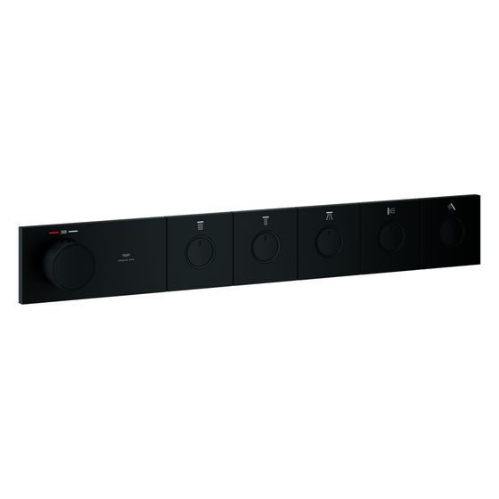 Grohe Grohtherm Aqua Tiles Unterputz-Thermostat, 5 Absperrventile, SmartControl, Phantom Black, 106868KF00