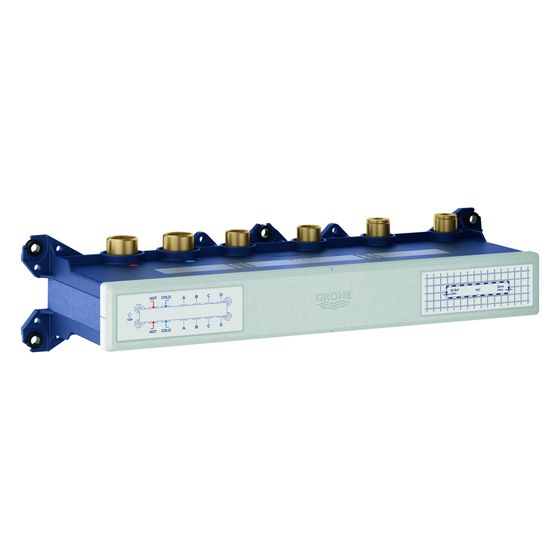 Grohe Grohtherm Aqua Tiles Unterputz-Thermostat-Einbaukörper, 4 Ventile, Abgänge 1/2