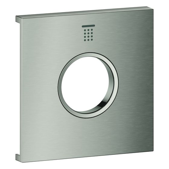 Grohe Grohtherm Aqua Tiles Metallplatte, Symbol Kopfbrause 1 für Grohtherm Aqua Tiles UP-Thermostate, Supersteel, 106887DC00