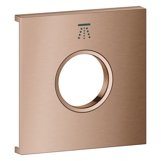 Grohe Grohtherm Aqua Tiles Metallplatte, Symbol Kopfbrause 3 für Grohtherm Aqua Tiles UP-Thermostate, Warm Sunset gebürstet